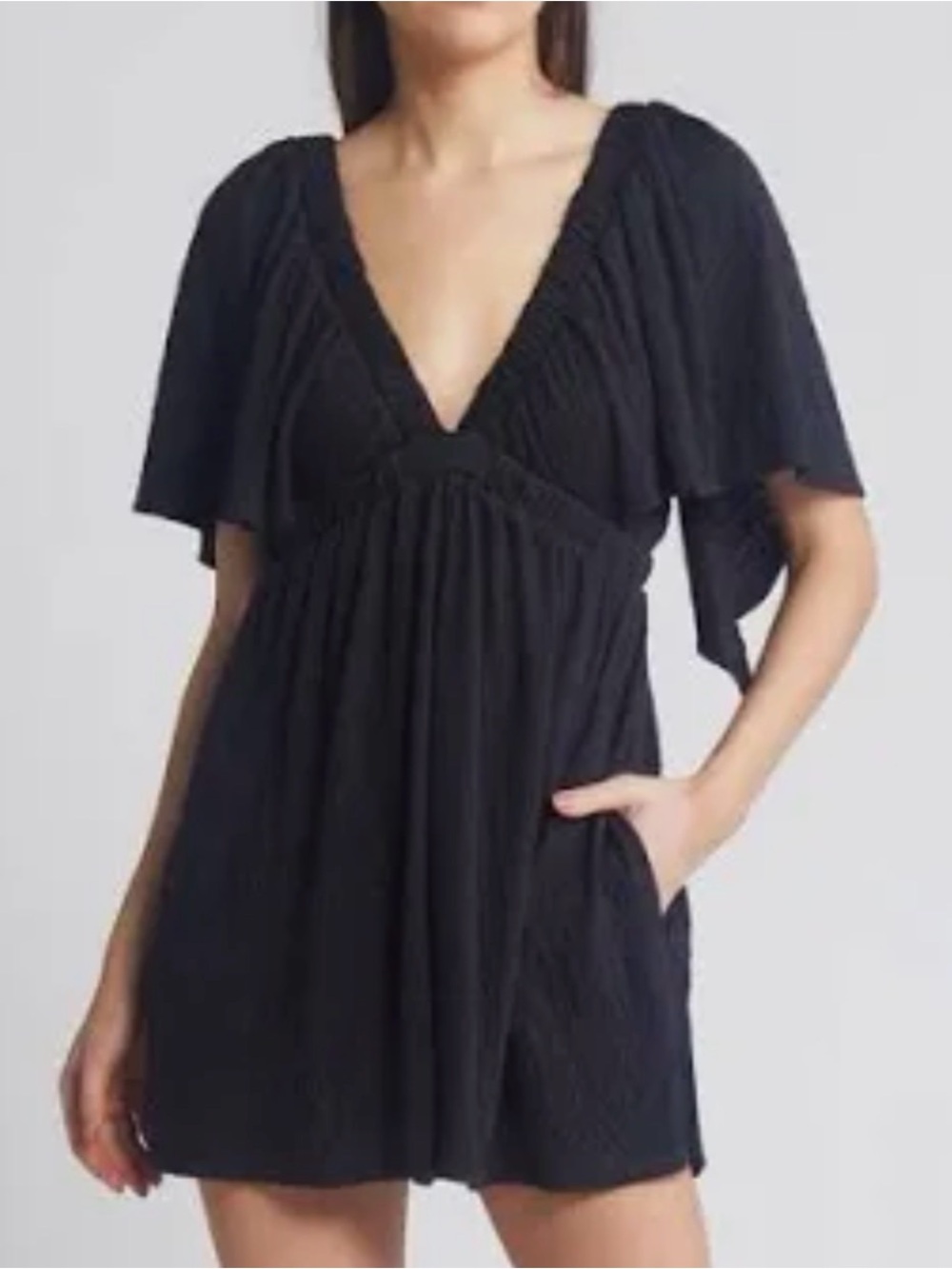 Free People Beach LaLa Romper in black  Sz XS